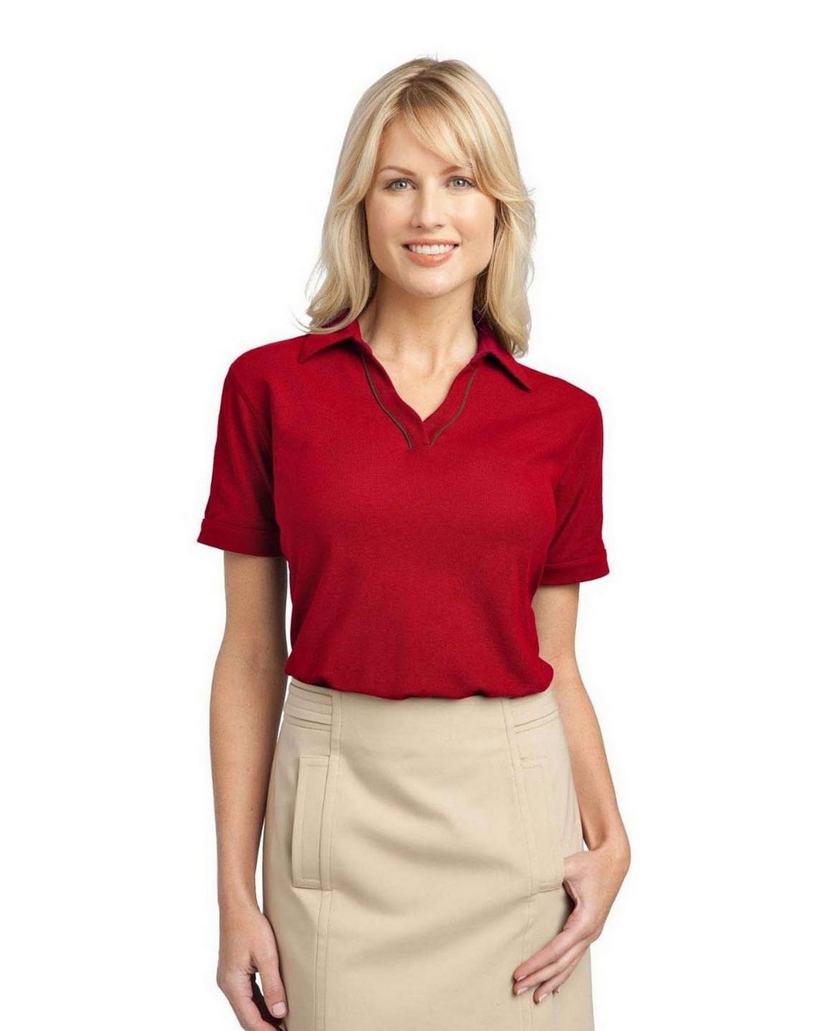 Port Authority L502 Ladies Silk Touch Piped Polo