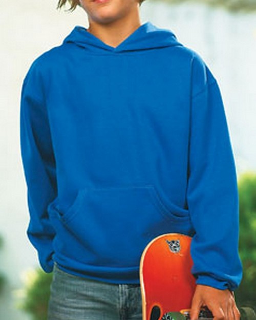 Lat 2296 Youth Fleece Hooded Pullover Sweatshirt With Pouch Pocket